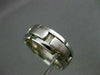 ESTATE WIDE 14KT WHITE GOLD SOLID BRICK LOOK MENS WEDDING RING HANDSOME!! #1007