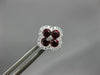 ESTATE LARGE 1.15CT DIAMOND & AAA RUBY 18KT WHITE GOLD 3D SQUARE FLOWER EARRINGS