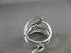 ESTATE WIDE .70CT DIAMOND 18K WHITE GOLD 3D HANDCRAFTED MULTI OPEN LEAF FUN RING