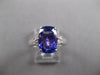 LARGE 3.08CT DIAMOND & AAA TANZANITE 14KT WHITE GOLD 3D ENGAGEMENT RING #27222