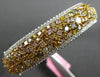 GIA LARGE 8.39CT INTENSE MULTI COLOR DIAMOND 18KT 2 TONE GOLD 3D BANGLE BRACELET