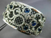 EXTRA LARGE 12.3CT DIAMOND & AAA SAPPHIRE 14K BLACK & WHITE GOLD BANGLE BRACELET