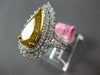 GIA 6.61CT WHITE & CANARY DIAMOND 18KT 2 TONE GOLD 3D PEAR SHAPE ENGAGEMENT RING