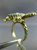ANTIQUE LARGE 2.30CT DIAMOND & OPAL 14K TWO TONE GOLD HANDCRAFTED BUTTERFLY RING