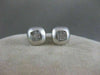 ESTATE .36CTW PRINCESS DIAMOND 14KT WHITE GOLD EARRINGS INVISIBLE SET 9MM #7763