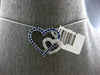 .60CT DIAMOND & AAA SAPPHIRE 14KT WHITE GOLD DOUBLE HEART LOVE FLOATING PENDANT