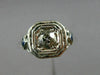ANTIQUE .53CT DIAMOND & AAA SAPPHIRE 18K WHITE GOLD SQUARE ENGAGEMENT RING 26026