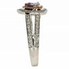 ESTATE .97CT WHITE & PINK DIAMOND 18KT WHITE & ROSE GOLD PEAR SHAPE & ROUND RING