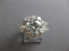 ESTATE LARGE 4.21CT DIAMOND 18K WHITE GOLD OVAL ROUND & BAGUETTE ENGAGEMENT RING