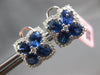 LARGE 3.98CT DIAMOND & AAA SAPPHIRE 14K WHITE GOLD OVAL MULTI LEAF STUD EARRINGS