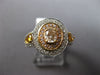 WIDE 1.33CT WHITE PINK & FANCY YELLOW DIAMOND 18KT 2 TONE GOLD ENGAGEMENT RING