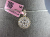 ESTATE LARGE 1.21CT DIAMOND 14KT YELLOW GOLD ROUND CLUSTER HALO FLOATING PENDANT