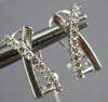 ESTATE .38CT DIAMOND 14KT WHITE GOLD 3D CRISS CROSS X CLIP ON HANGING EARRINGS