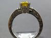 1.55CT DIAMOND & AAA YELLOW SAPPHIRE 18K WHITE GOLD OVAL & ROUND ENGAGEMENT RING