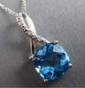 LARGE 4.52CT DIAMOND & AAA BLUE TOPAZ 14KT WHITE GOLD INFINITY FLOATING PENDANT
