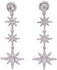 LARGE 1.02CT DIAMOND 18KT WHITE GOLD MULTI SNOWFLAKE STARBURST HANGING EARRINGS