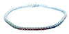 ESTATE 3.02CT AAA MULTI COLOR SAPPHIRE 18KT WHITE GOLD 3D ROUND TENNIS BRACELET