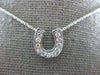 ESTATE .20CT DIAMOND 14KT WHITE GOLD 3D HORSE SHOE LUCKY FUN PENDANT #26970