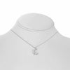 ESTATE .23CT DIAMOND 14KT WHITE GOLD 3D CLASSIC HAPPY MOON FLOATING LOVE PENDANT