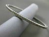 ESTATE .22CT DIAMOND 14K WHITE GOLD 3D PAVE ROPE DESIGN FLEXIBLE BANGLE BRACELET
