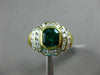 WIDE 1.73CT DIAMOND & AAA EMERALD 18KT YELLOW GOLD FLOWER ENGAGEMENT RING #1456