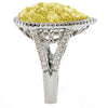 LARGE 3.94CT WHITE & FANCY YELLOW DIAMOND 18KT 2 TONE GOLD MULTI SHAPE FUN RING