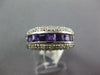 WIDE 1.28CT DIAMOND & AMETHYST 14KT WHITE GOLD PRINCESS CHANNEL ANNIVERSARY RING