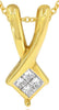 .27CT DIAMOND 18KT YELLOW GOLD PRINCESS SQUARE CRISS CROSS LOVE FLOATING PENDANT