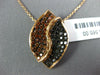 ESTATE LARGE 1.10CT BLACK & ORANGE DIAMOND 18KT ROSE GOLD MARQUISE SHAPE PENDANT