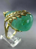 ANTIQUE EXTRA LARGE 50.45CT FANCY CANARY DIAMOND & AAA EMERALD 14KT GOLD 3D RING