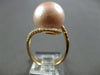 LARGE .32CT DIAMOND & AAA PINK SOUTH SEA PEARL 18KT ROSE GOLD CRISS CROSS RING