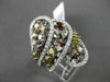 ESTATE LARGE 2.57CTW MULTI COLOR DIAMOND 18KT WHITE GOLD FLOATING FUN RING