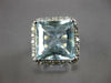 LARGE 10.21CT DIAMOND & AAA AQUAMARINE 14KT WHITE GOLD 3D SQUARE ENGAGEMENT RING