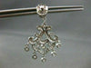ANTIQUE 2.58CT DIAMOND 14KT WHITE GOLD HANGING FILIGREE CHANDELIER EARING #559