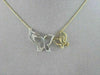 ANTIQUE 18KT WHITE & YELLOW DOUBLE BUTTERFLY DIAMOND NECKLACE