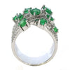 2.30CT DIAMOND & AAA EMERALD 18KT WHITE GOLD MULTI ROW CRISS CROSS INFINITY RING