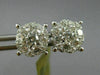 ESTATE LARGE 1.38CT DIAMOND 18K WHITE GOLD FLOWER HEART SHAPE LOVE STUD EARRINGS