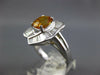 ESTATE 3.71CT DIAMOND & AAA YELLOW SAPPHIRE 18KT WHITE GOLD OVAL BALLERINA RING