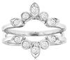 .33CT DIAMOND 14KT WHITE GOLD BEZEL MULTI LEAF V SHAPE INSERT ANNIVERSARY RING