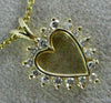 ESTATE .15CT ROUND DIAMOND 14KT YELLOW GOLD 3D CLASSIC OPEN HEART PENDANT #19144