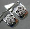 ESTATE .40CT DIAMOND 14KT WHITE GOLD 3D FLOWER HUGGIE FRIENDSHIP EARRINGS #3827