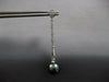 ESTATE LARGE .42CT DIAMOND & AAA TAHITIAN PEARL 18KT WHITE GOLD FLORAL HANGING EARRINGS