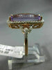 ESTATE LARGE 5.11CT DIAMOND & AAA AMETHYST 14KT ROSE GOLD 3D HALO FILIGREE RING