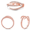 ESTATE .46CT DIAMOND 14KT WHITE GOLD 3D ROUND 3 ROW FLEXIBLE SEMI MOUNT FUN RING