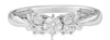 .48CT DIAMOND 14K WHITE GOLD 5 STONE CLASSIC ROUND OPEN FILIGREE ENGAGEMENT RING