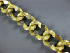 ESTATE WIDE & LONG 18KT WHITE & YELLOW GOLD 3D SOLID LINK BRACELET