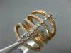 ESTATE EXTRA LARGE 1.10CT DIAMOND 14KT ROSE GOLD 3D CLASSIC MULTI ROW FUN RING