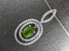 LARGE 1.71CT DIAMOND & AAA PERIDOT 14KT WHITE GOLD OVAL & ROUND MARQUISE PENDANT