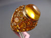 ESTATE LARGE 13.50CT AAA CITRINE 14KT ROSE GOLD 3D CLASSIC DOME SHAPE FUN RING