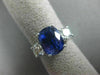 ESTATE LARGE 1.90CT DIAMOND & AAA SAPPHIRE 18KT WHITE GOLD ROUND ENGAGEMENT RING